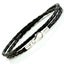 MENS LEATHER BRACELET DOUBLE BRAIDED STERLING SILVER 925 Carousel 3