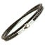 MENS LEATHER BRACELET DOUBLE BRAIDED STERLING SILVER 925 Carousel 5