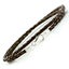 MENS LEATHER BRACELET DOUBLE BRAIDED STERLING SILVER 925 Carousel 7