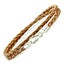 MENS LEATHER BRACELET DOUBLE BRAIDED STERLING SILVER 925 Carousel 9