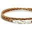 MENS LEATHER BRACELET DOUBLE BRAIDED STERLING SILVER 925 Carousel 10