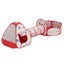 Kids Playhouse Play Tent Pop Up Teepee Ball Pit Tunnel Basketball Hoop Red Carousel 3
