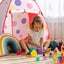Kids Playhouse Play Tent Pop Up Teepee Ball Pit Tunnel Basketball Hoop Red Carousel 4