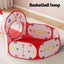 Kids Playhouse Play Tent Pop Up Teepee Ball Pit Tunnel Basketball Hoop Red Carousel 5