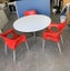 Round white table & three chairs Carousel 1