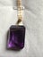 18k gold large amethyst necklace Carousel 1