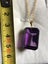 18k gold large amethyst necklace Carousel 2