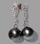 Round 12.2mm Peacock Grey Green Tahitian Pearl Earrings Carousel 1