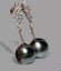 Round 12.2mm Peacock Grey Green Tahitian Pearl Earrings Carousel 2