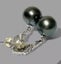 Round 12.2mm Peacock Grey Green Tahitian Pearl Earrings Carousel 3