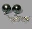 Round 12.2mm Peacock Grey Green Tahitian Pearl Earrings Carousel 5