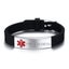 Personalized Medical Alert ID Kid Women Bracelet Silicone Bangle Adjustable Band Carousel 11