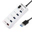 4 Port USB 3.0 + 1 Port Fast Charging Hub with ON/OFF Switch (BYL-3011)(White) Carousel 1