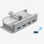 USB 3.0 HUB for Desktop Laptop Clip Range 10-32mm with 100cm Date Cable-SILVER Carousel 3