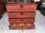 Circa 1940's Japanese Pawlonia Wood Kimono Chest with Key Carousel 14