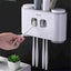 Automatic Toothpaste Squeezer 5 Toothbrush Holder Wall Mount Stand Set - 4 Carousel 3