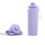 Purple 600ml Portable Silicone Sports Water Bottle Anti Fall High Temperature Carousel 1