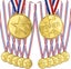 12 Gold Plastic Winners Medals With Ribbon Necklace For Shows Competitions An Carousel 1