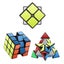 3pcs Speed Cube Set, All Black Base Puzzles Magic Cube Set Of 2x2x2 3x3x3 Pyrami Carousel 3
