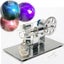 Mini Hot Air Sterling Engine Model Steam Powered Electricity Aerodynamics Scien Carousel 3