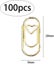 100 Gold Plated Paper Clips Mini Heart Shaped Paper Clips Bookmark Holder Offi Carousel 2