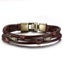 Vintage Multilayer Bracelets Antique Copper Mental Waves Leather Bracelet Carousel 3