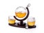 Whiskey Decanter Globe Set With 2 Etched Globe Glasses Oval Tray Gift For Man Carousel 8