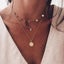 2pc Gold Glitter Sun And Moon Pendant Choker Necklace With Crystal For Women A Carousel 1
