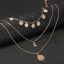 2pc Gold Glitter Sun And Moon Pendant Choker Necklace With Crystal For Women A Carousel 2