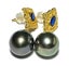 TAHITIAN Pearl 11.6 x 14mm Oval Dangle Earrings Carousel 7