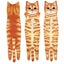 Funny Cat Hanging Hand Towels for Bathroom & Kitchen - Orange Carousel 1