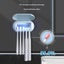 Elosung Cyan Wall Mounted Toothbrush Sterilizer With Uv Disinfection And Drying Carousel 5