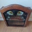 VINTAGE STAINED GLASS OR LEAD LIGHT GLASS AND WOOD SPICE CABINET Carousel 2