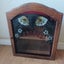 VINTAGE STAINED GLASS OR LEAD LIGHT GLASS AND WOOD SPICE CABINET Carousel 1