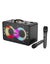 Hoco Portable Bluetooth Speaker - Wireless Mic x 2 RGB Light (HA8) - Black Carousel 3