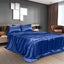 Royal Comfort Satin Sheet Set 4 Piece Fitted Flat Pillowcases King Navy Blue Carousel 3