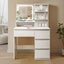 Makeup Vanity Dressing Table Desk White Dresser with Mirror LED Light Strip Carousel 4