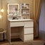 Makeup Vanity Dressing Table Desk White Dresser with Mirror LED Light Strip Carousel 5