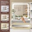 Makeup Vanity Dressing Table Desk White Dresser with Mirror LED Light Strip Carousel 6