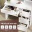 Makeup Vanity Dressing Table Desk White Dresser with Mirror LED Light Strip Carousel 7