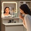 Makeup Vanity Dressing Table Desk White Dresser with Mirror LED Light Strip Carousel 8