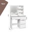 Makeup Vanity Dressing Table Desk White Dresser with Mirror LED Light Strip Carousel 12