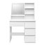 Makeup Vanity Dressing Table Desk White Dresser with Mirror LED Light Strip Carousel 14