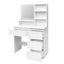 Makeup Vanity Dressing Table Desk White Dresser with Mirror LED Light Strip Carousel 15