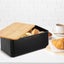 Carla Home Bread Bin With Bamboo Lid Used As Chopping Board For Kitchen Countert Carousel 7