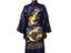 Navy Blue Chinese Men's Satin Silk Robe Embroidery Kimono Bath Gown Dragon Size Carousel 3