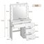 Dresser Table Makeup Dressing Desk 12 LED Lighted Mirror White Carousel 8