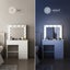 Dresser Table Makeup Dressing Desk 12 LED Lighted Mirror White Carousel 12
