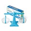 hand2mind Blue Nestable Pan Balance, Clear Double Balance Scale for Kids, Weight Carousel 1
