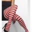 Opaque Tights Adult Red White Striped Xmas Costume Accessory Carousel 1